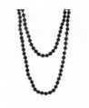 CrazyPiercing imitation Pearls Flapper Beads Cluster Long Pearl Necklace 55" inspired by Great Gatsby - black - C0185A368IL