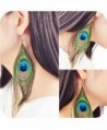 Baishitop Peacock Feather Silvery Earrings