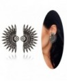 Eternity J. Vintage Traditional Ethnic Indian Bali Bohemia Sector Earrings Rhinestone Antique Earrings for Women - CZ128LCRXLJ