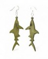 Green Tree "Sharks" Renewable Natural Wood Earrings - CO11G36PM87