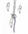 Women's Fashion Lori Beads Popcorn Snake Chain Necklace Earrings Set- IJJWLR 36" - C412LWYH3S1