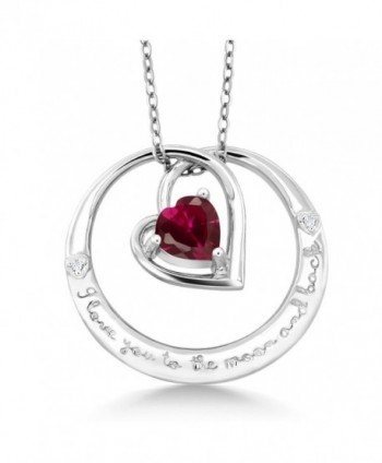Sterling Created Diamond Pendant Necklace - CD1824RU8X6