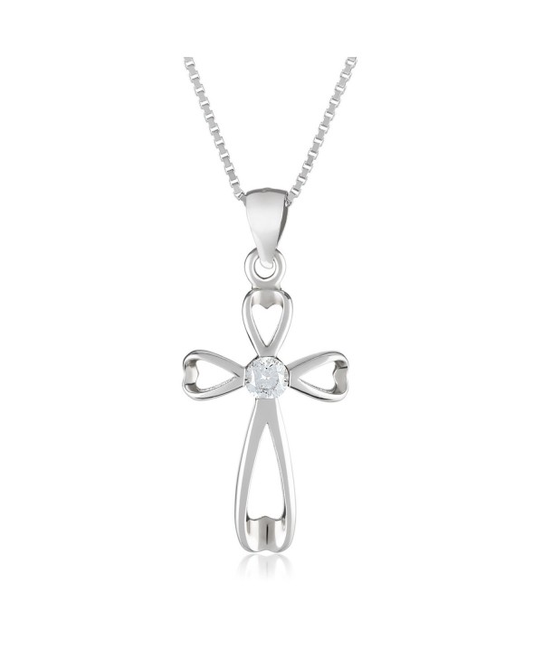 Silver Cross Womens Necklace - Infinity Holy Jesus Pendant Jewelry for Girls- Teens- Women - C712ODND6ZW