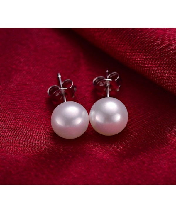 3 Pairs Sterling Silver Simulated Pearl Stud Earrings -Assorted Sizes ...