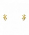 14k Yellow Gold Lizard Stud Earrings with Screw Back - CZ122E3Q7SB