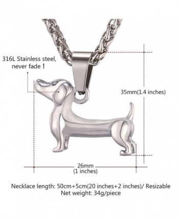 U7 Necklace Stainless Dachshund Pendant