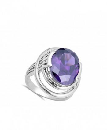 Simulated Amethyst Large Sterling Silver