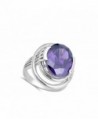 Simulated Amethyst Large Sterling Silver