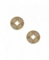 Spinningdaisy Handmade Brushed Metal Never Lost Compass Earrings - C31275QB3U9