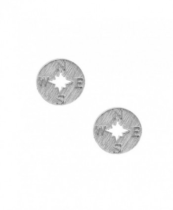 Spinningdaisy Handmade Brushed Compass Earrings in Women's Stud Earrings