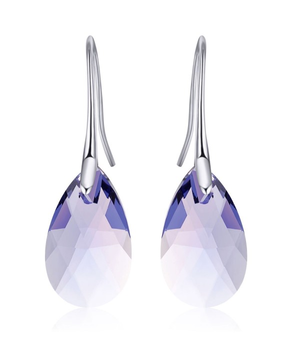 Teardrop DIY Swarovski Crystals Dangle Earrings Made with Genuine Platinum Plated By Ginasy - Teardrop purple - CS186T2ZA07