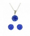 Wrapables Swarovski Elements Crystal Disco Ball Pendant Necklace and Stud Earrings Jewelry Set- Royal Blue - CZ11B0PA1VN
