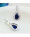 SELOVO Teardrop Sapphire Earrings Zirconia in Women's Drop & Dangle Earrings
