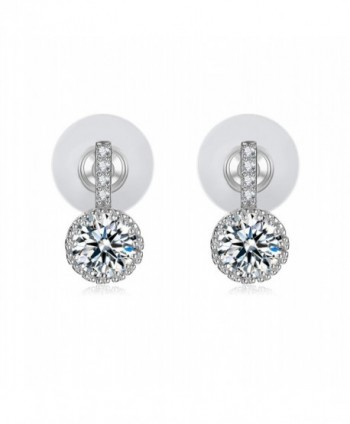 Cubic Zirconia Stud Earrings 18k White Gold-Plated Earrings Gifts for Women - VIKI LYNN - CC121B9JPDN