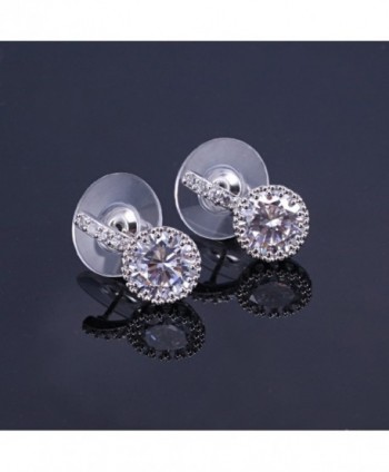 Cubic Zirconia Earrings White Gold Plated