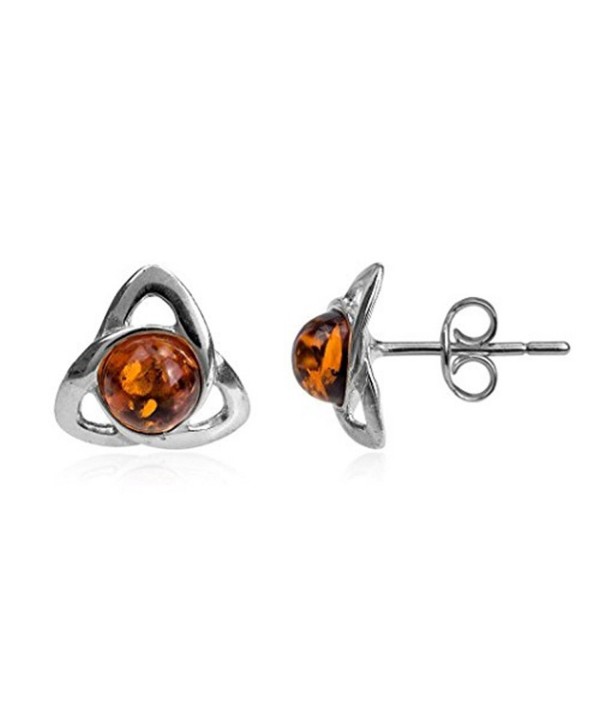 Amber Sterling Silver Small Celtic Stud Earrings - CS12N3EFNGL