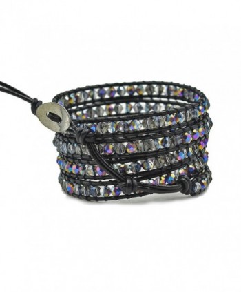 Multi layer Braided Leather Bracelet Multi color