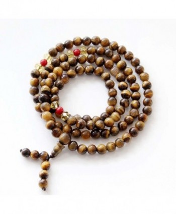 108 6mm Tiger Eye Beads Buddhist Prayer Meditation Mala Necklace - CX119HODI79