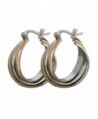 AMDXD Jewelry Titanium Stainless Steel Women's Fashion Hoop Earrings Three-colour Rings Width 21.5MM - CY11MULG4QD