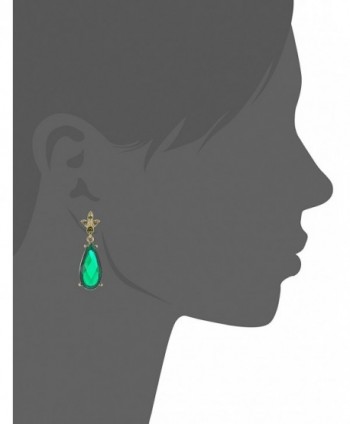 1928 Jewelry Gold Tone Olivine Color Teardrop