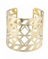 Lux Accessories Aztec Style Geo Cutout Bracelet Cuff - Gold - CY12N5P08DQ
