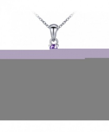 S925 Sterling Silver Heart Purple Blue Stone Cross Pendant Necklace - Purple - CG184EARSZZ