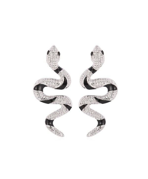 Vivid Snake Earrings Women 18K Gold Plated Cool Dangle Earring - CT11TVNQUFD