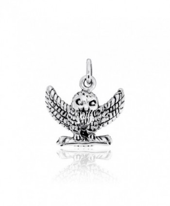 WithLoveSilver Solid Sterling Silver 925 3D HP Owl Pendant - C111F929BNN