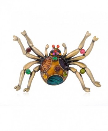 Alilang Super Large Enamel Paint Crystal Rhinestone Spider Insect Fashion Pin Brooch - CC112TAUTWJ