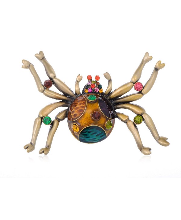 Alilang Super Large Enamel Paint Crystal Rhinestone Spider Insect Fashion Pin Brooch - CC112TAUTWJ