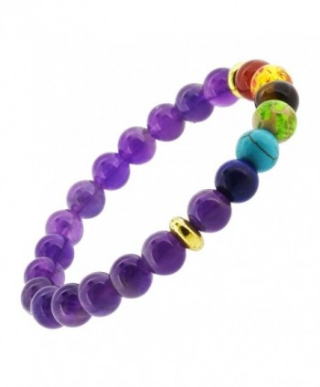 Balancing Meditation Bracelet Simulated Amethyst in Women's Stretch Bracelets