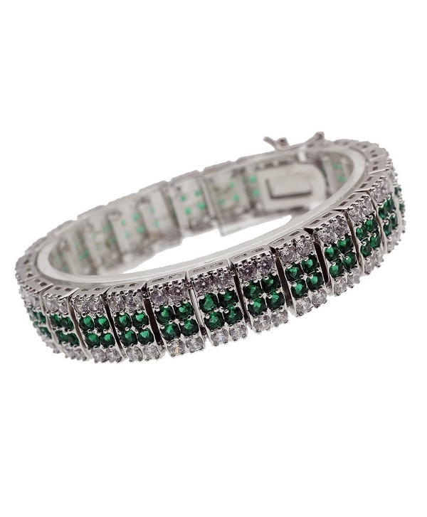 Women Jewelry Bracelets Christmas Gift Gemstone Ruby Peridot Onyx White Topaz 7 INCH - Green - C517YSLROGK