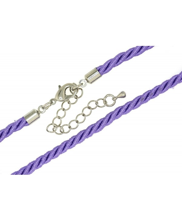 Purple Three Ply Twisted Faux Silk Cord Necklace extender - 4.0MM (16" - 20" Length Available) - CT1181PT1RL