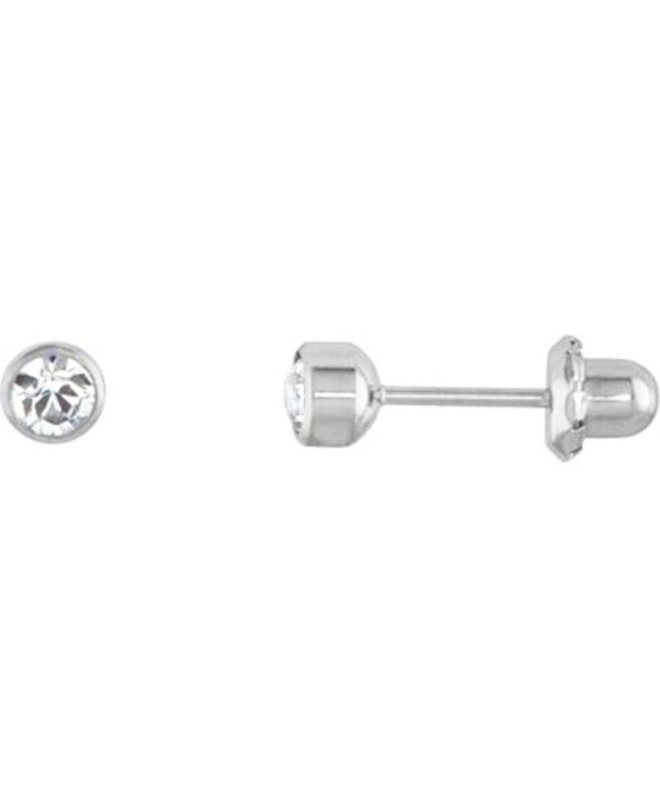 4mm Crystal Bezel Titanium Piercing Earrings - CH11BU95V4R