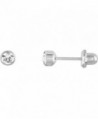 4mm Crystal Bezel Titanium Piercing Earrings - CH11BU95V4R