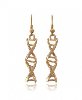 Double Helix Dangle Earrings Gold