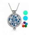 Aromatherapy Essential Oil Diffuser Glow in Dark Locket Pendant Necklace for Women - Silver - CJ184O3HZWY