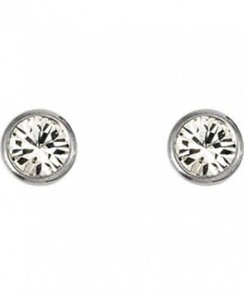 Crystal Bezel Titanium Piercing Earrings