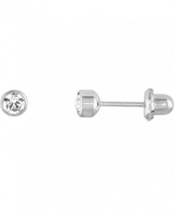 Crystal Bezel Titanium Piercing Earrings in Women's Drop & Dangle Earrings