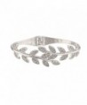 Lux Accessories Pave Crystal Leaf Branch Tree of Life Hinge Bracelet. - C411WUVVPHV