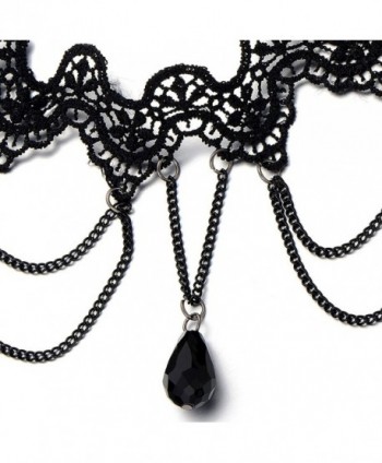 Gothic Ladies Necklace Teardrop Pendant in Women's Choker Necklaces