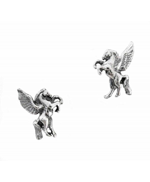 Sterling Silver Pegasus Stud Post Earrings - CV120K3B1KL