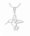925 Sterling Silver Open Beautiful Flying Hummingbird Pendant Necklace for Women- 18" Chain - CX12BJVFZ87