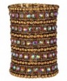 YACQ Jewelry Women's Multilayer Crystal Stretch Bracelet 5 Row - Golden - C112GDSO5JV