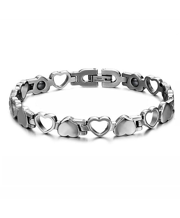 Titanium Steel Magnetic Therapy Link Bracelet Love Heart Health Care - CO12EEUKVAV