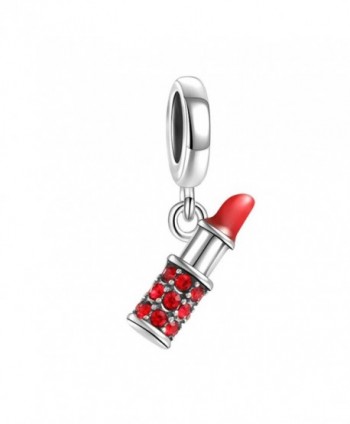 SOUFEEL "Pretty Women" Lipstick Charm Dangle Swarovski 925 Sterling Silver Charms Pendant For Bracelets - C511XRSA2QZ