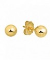 JewelStop 14k Real Yellow Gold Stud Ball Earrings- Gold Friction Backs - 5 mm - CF11Y700GEB