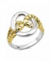 Gold-Tone Rope Knot Polished Ring New .925 Sterling Silver Band Sizes 5-9 - CG12JBXHISP