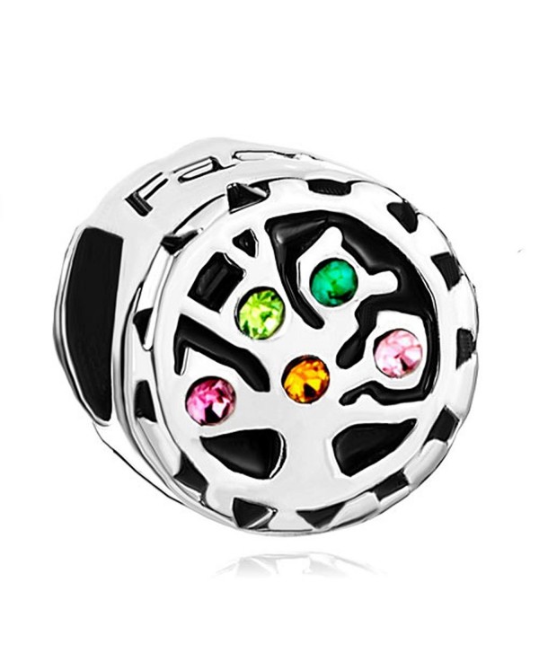 LovelyJewelry Family Tree of Life Love Charms Colorful Crystal Birthstone Beads For Bracelet - CE11RB3L19P