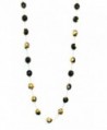 34 Inch Long Necklace Handcrafted Ombre Goldtone Black Beads - CR110DBZPGR